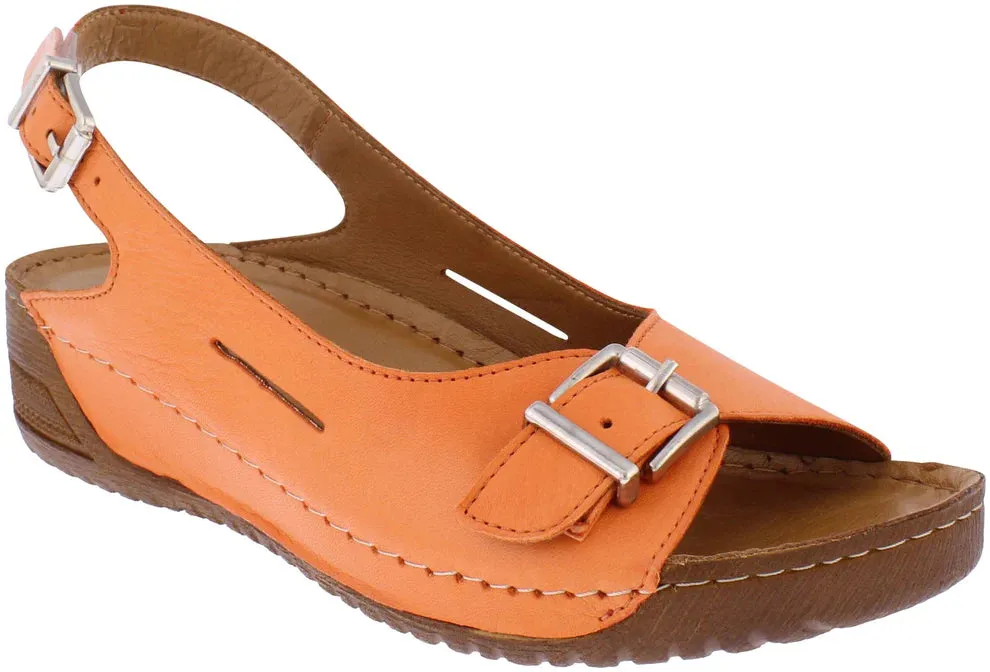 Adesso Honey Tangerine Womens Comfort Casual Touch Fastening Sling Back Mules Sandals