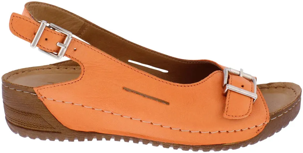 Adesso Honey Tangerine Womens Comfort Casual Touch Fastening Sling Back Mules Sandals