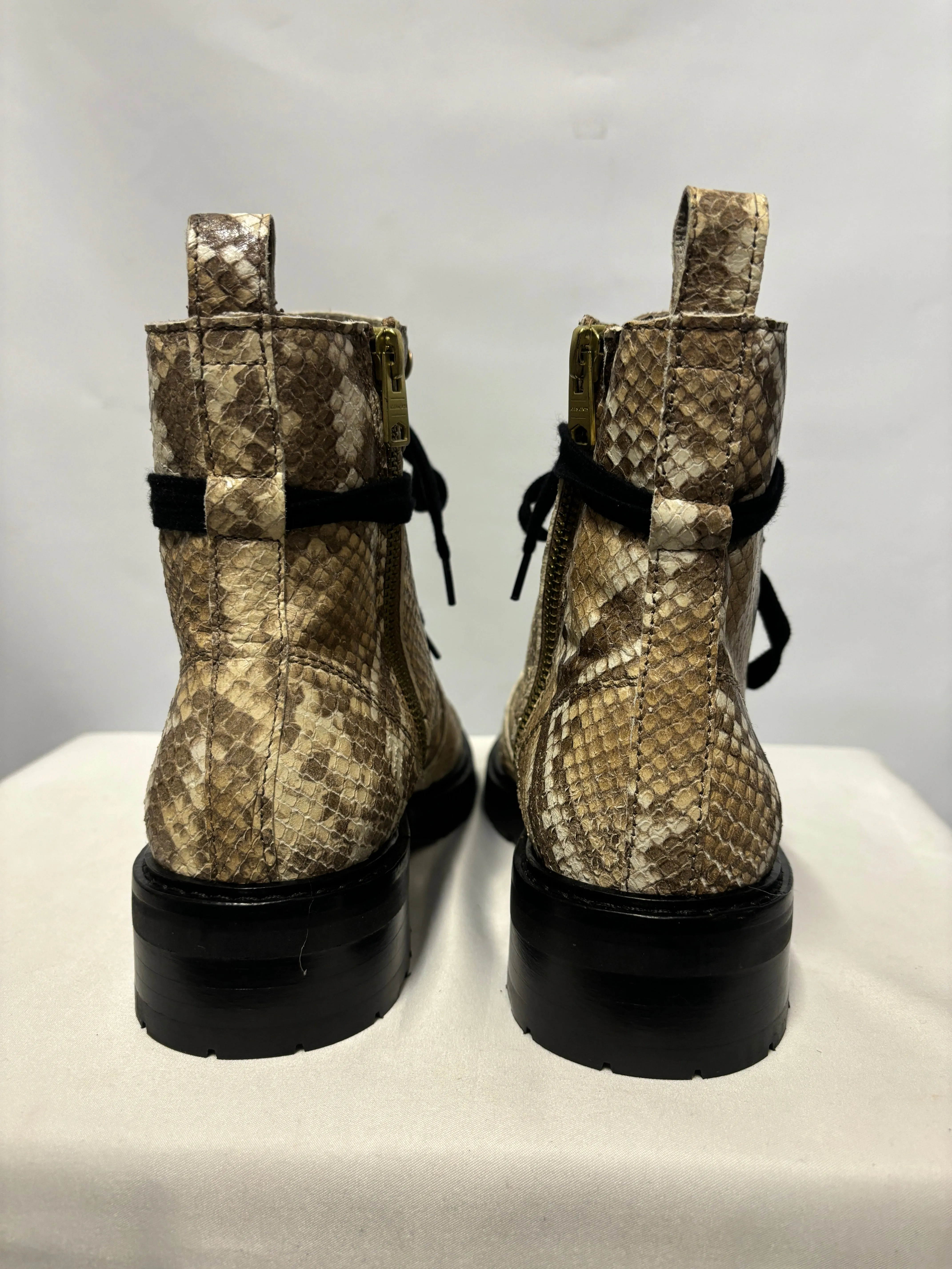 Allsaints Caramel Goat Leather Donita Snake Ankle Boot 3 BNIB