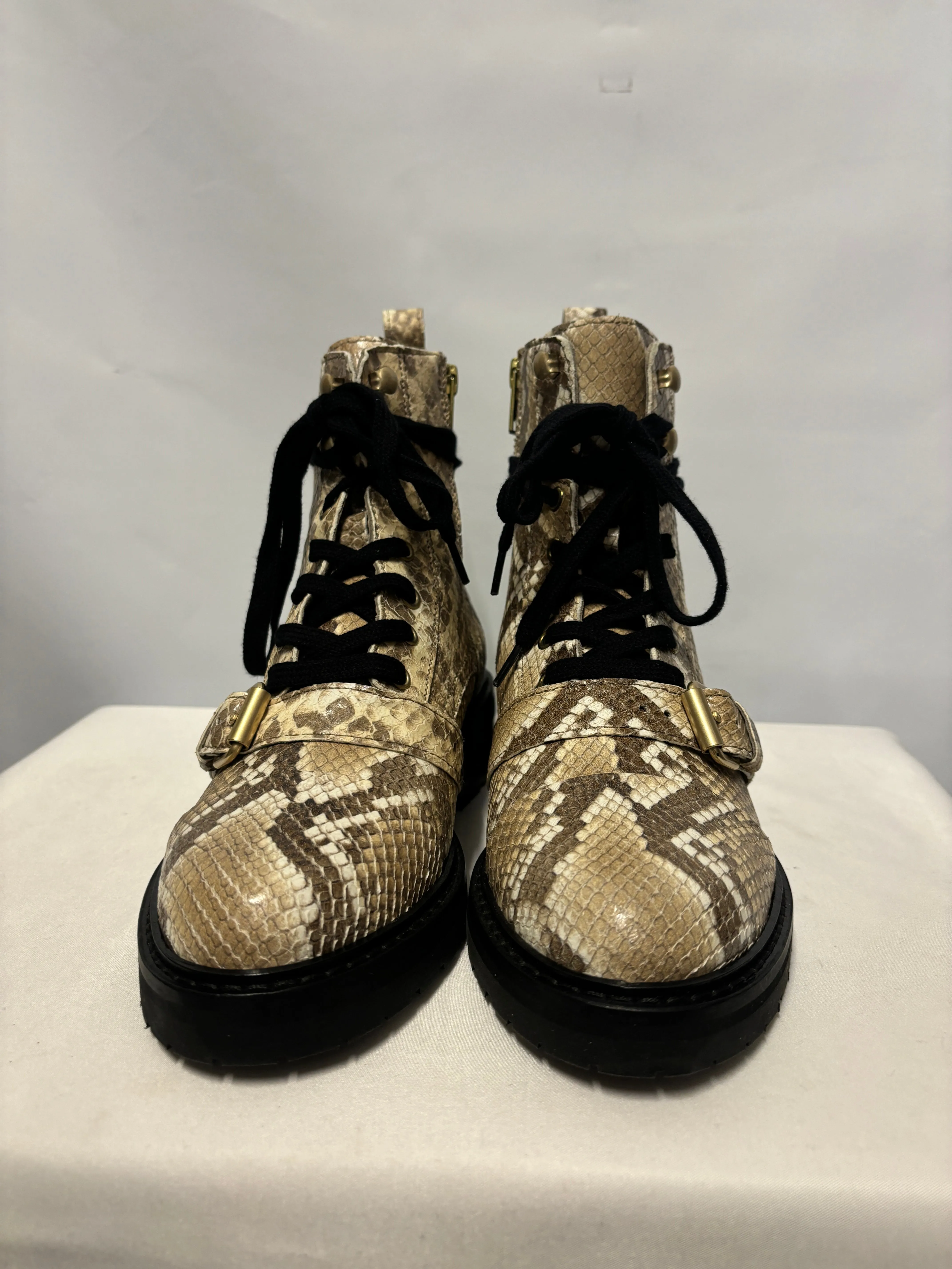 Allsaints Caramel Goat Leather Donita Snake Ankle Boot 3 BNIB