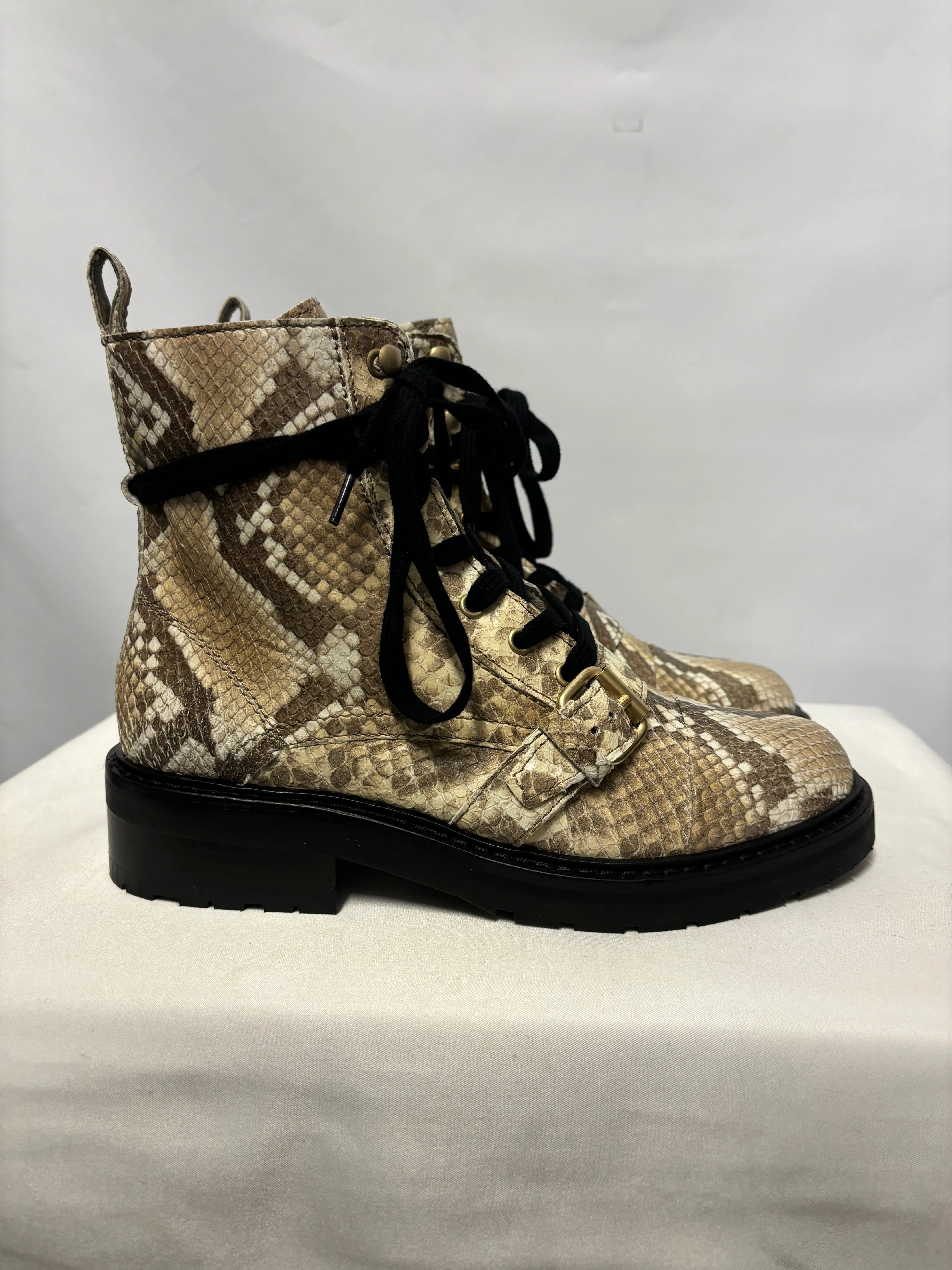 Allsaints Caramel Goat Leather Donita Snake Ankle Boot 3 BNIB