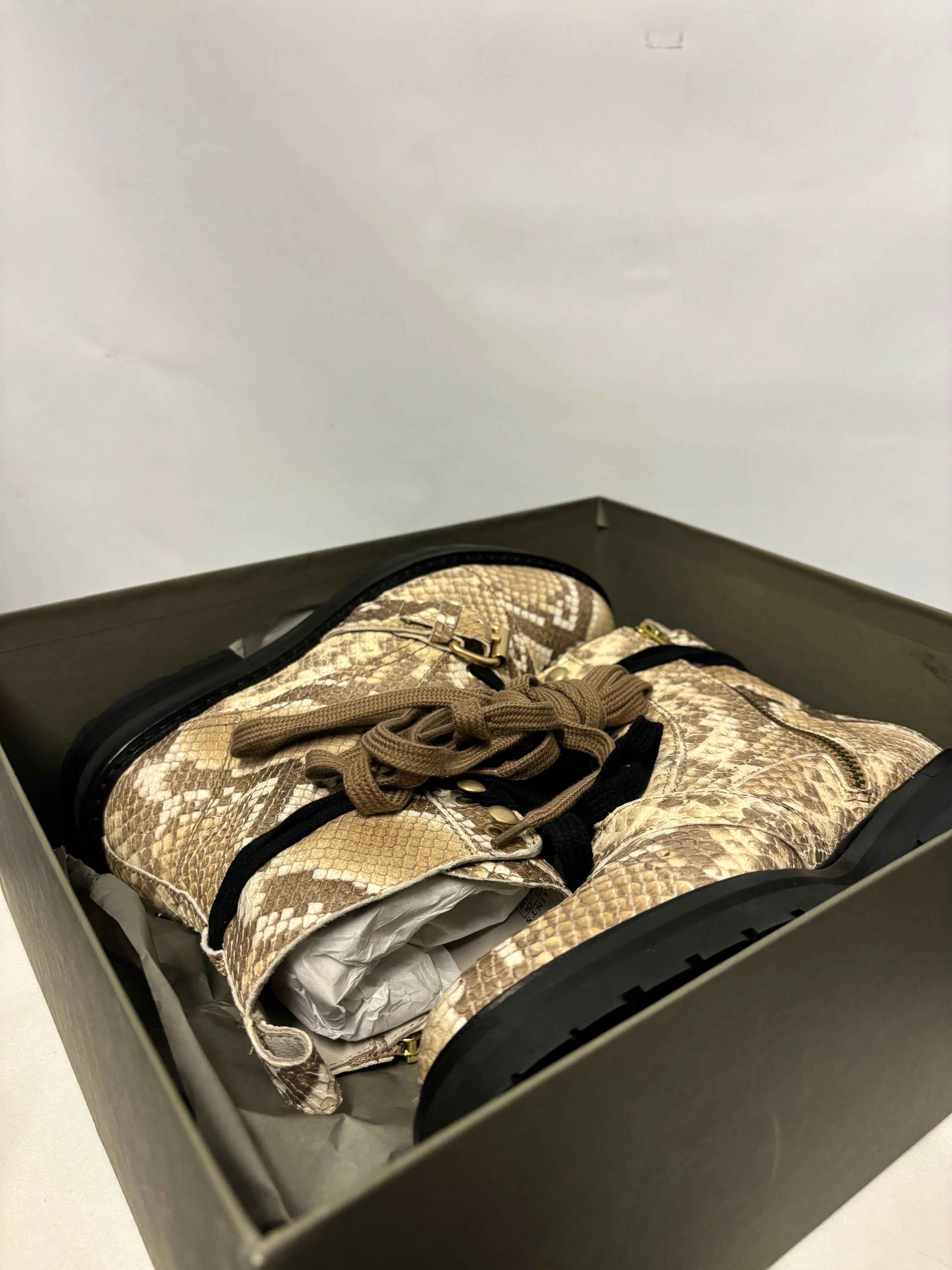 Allsaints Caramel Goat Leather Donita Snake Ankle Boot 3 BNIB