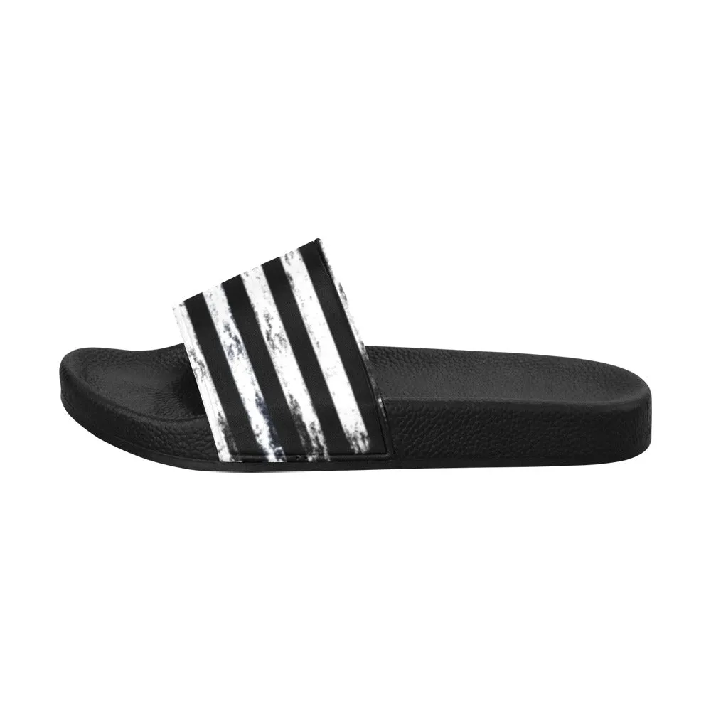 American Flag Men Slide Sandals, USA Patriot 4th of July Shoe Boys Flat Wedge Slides Vegan Casual Designer Flip Flops Slip On