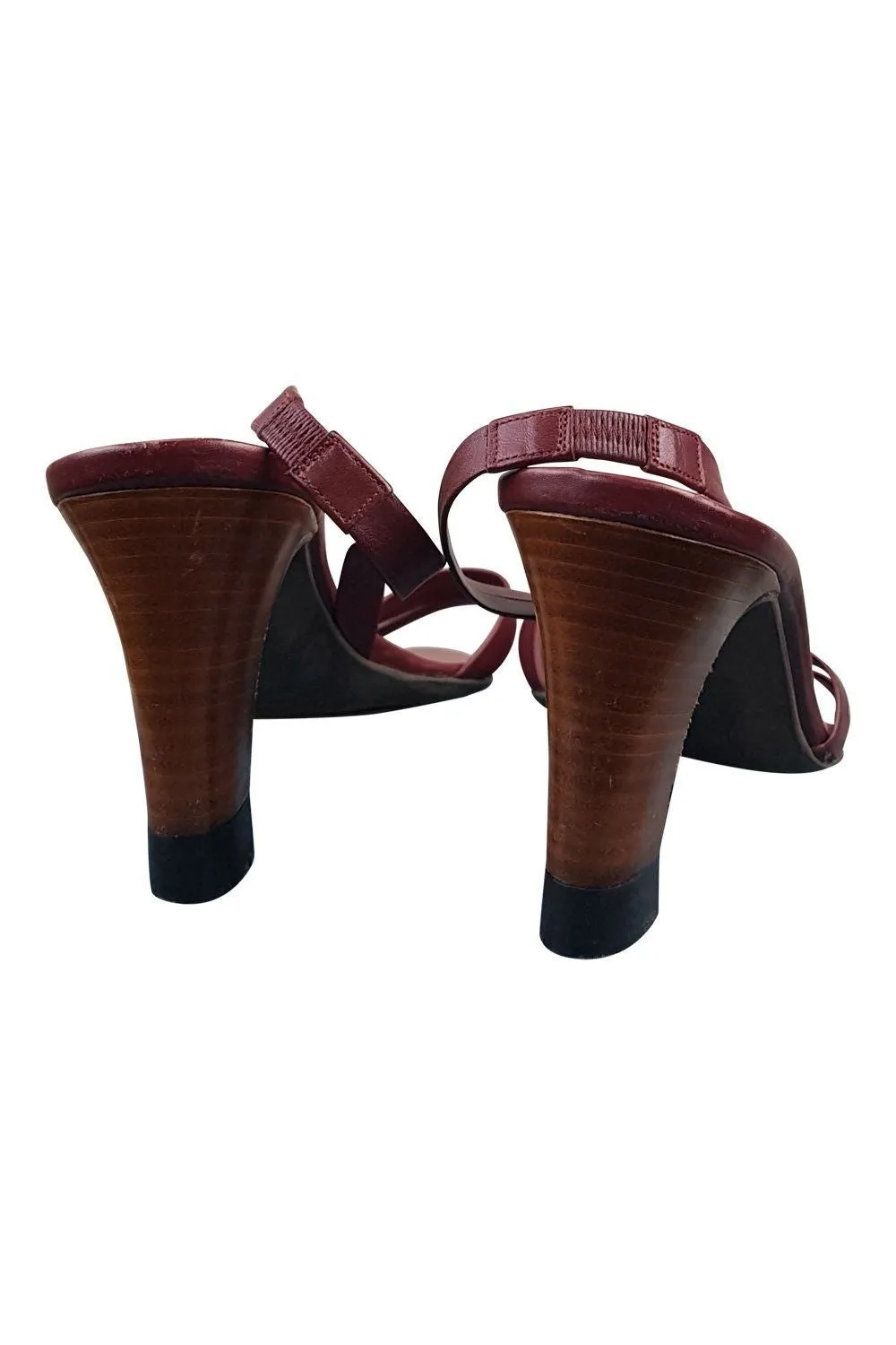 ARMANI Vintage Red Sling Back Block Heels (38.5)