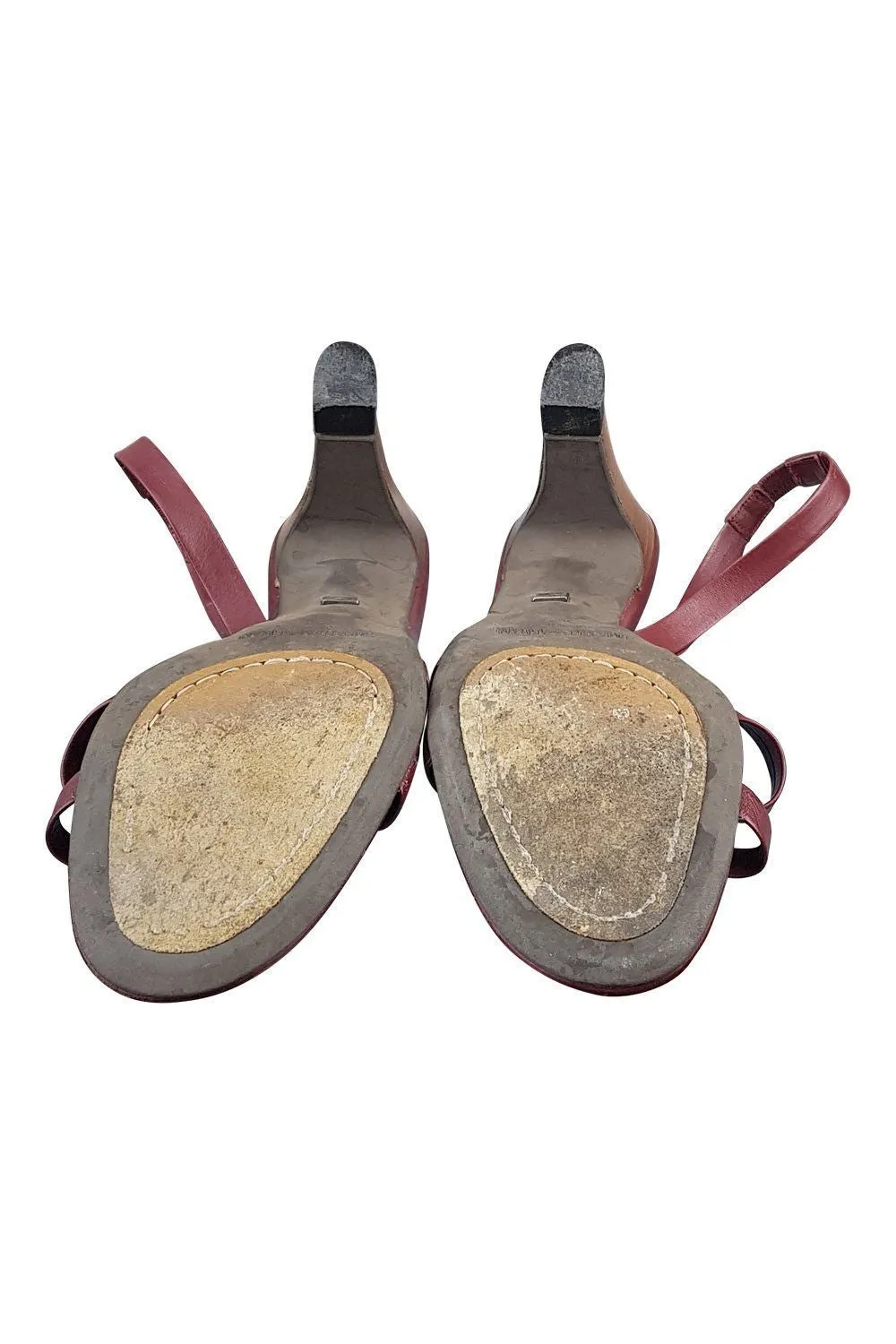 ARMANI Vintage Red Sling Back Block Heels (38.5)