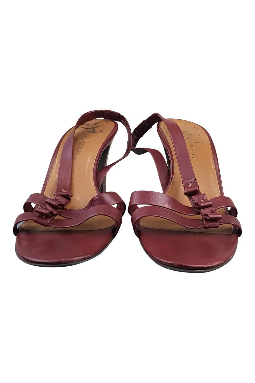 ARMANI Vintage Red Sling Back Block Heels (38.5)