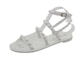 Bamboo Holiday-01 Women's Flat Studded Sandals Gladiator Sandals White Jelly