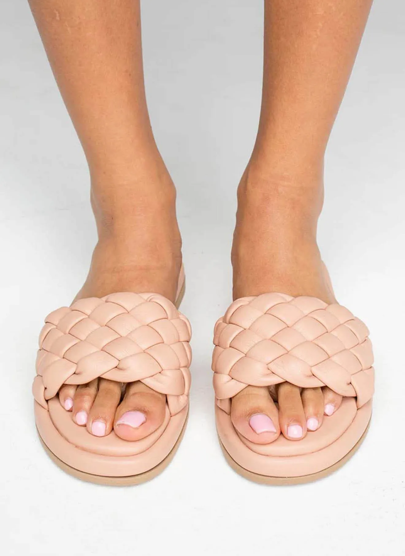 Bellisima Nude Woven Slide