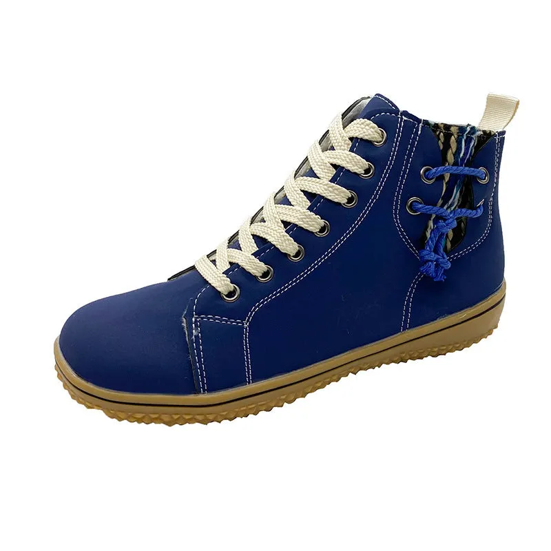 Comfortable Ankle Boots – Lightweight Soft Sole Zip Shoes with Cross Straps
