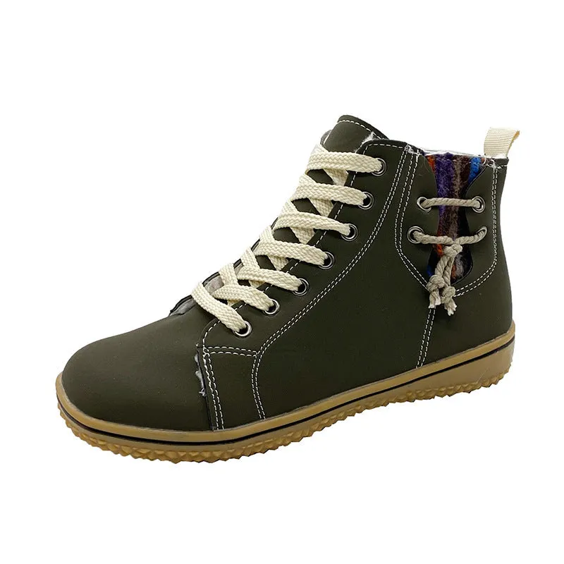 Comfortable Ankle Boots – Lightweight Soft Sole Zip Shoes with Cross Straps
