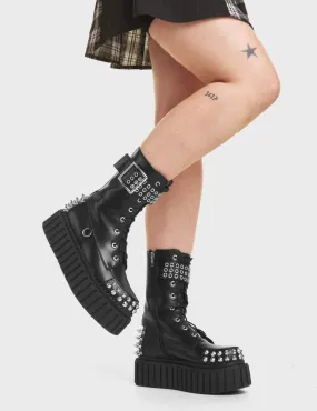 Crystal Clear Chunky Creeper Ankle Boots