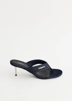 Denim Branded Thong Sandals