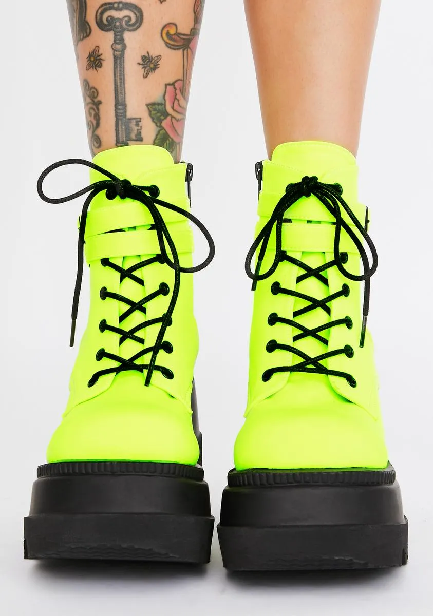 Electric Heart UV Technopagan Boots