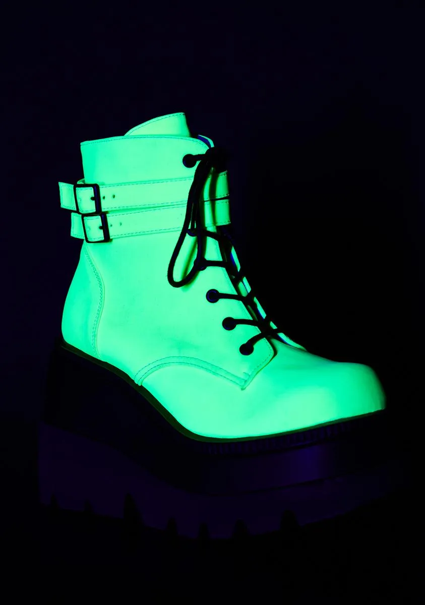 Electric Heart UV Technopagan Boots