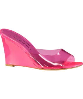 Emili Sindlev X Bettina Vermillon Pink Britney Pvc-patent Leather Wedge Mules UK 5 EU 38 👠