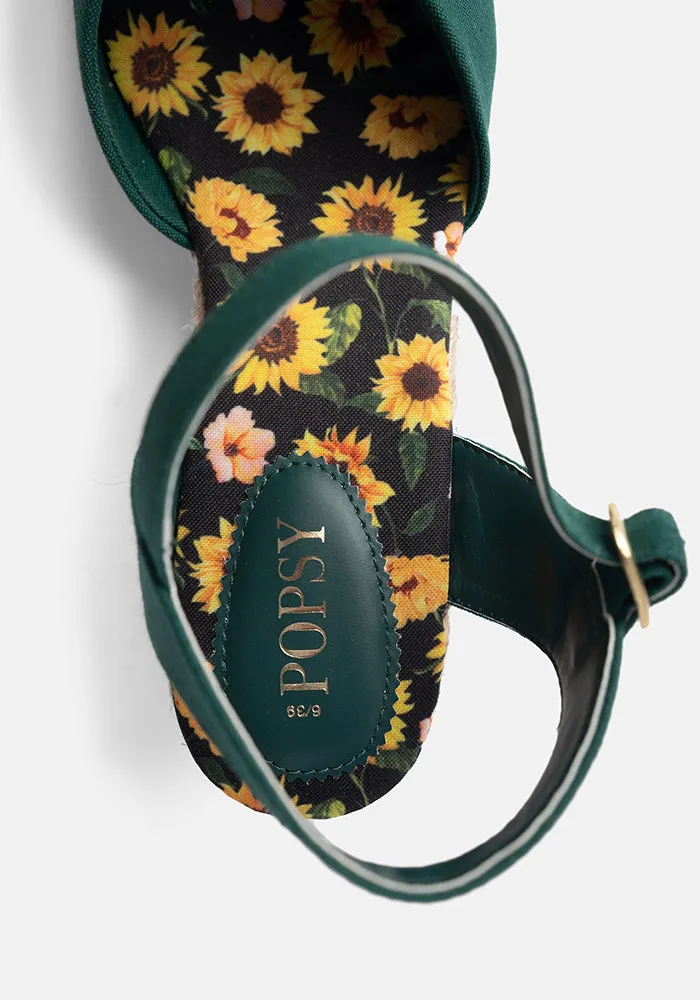 Green Espadrille Wedges