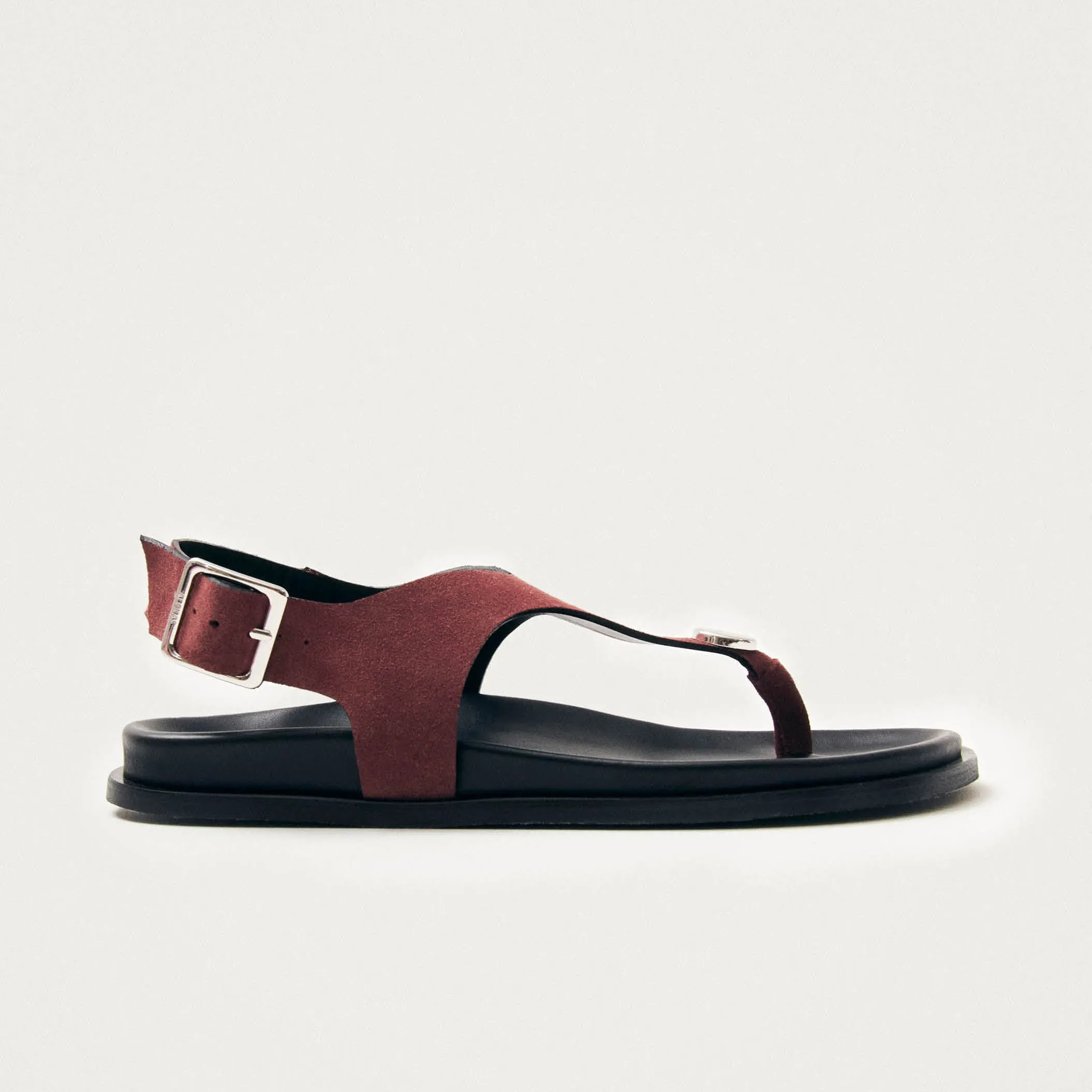 Harbor Suede Burgundy Leather Sandals