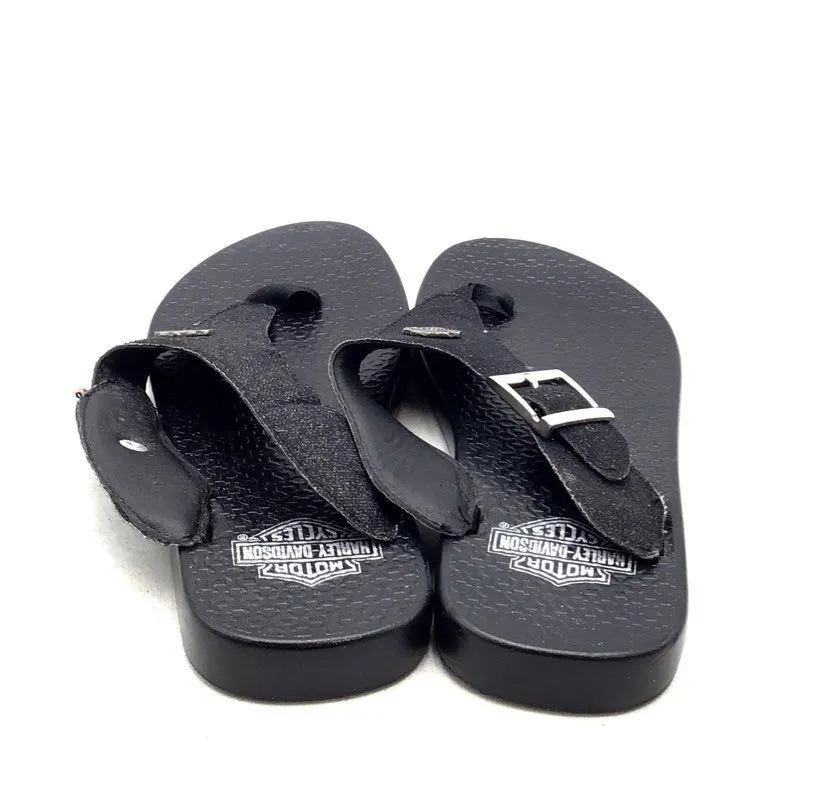 Harley-Davidson Women's Black Slip-On Casual Thong Sandals - Size 6