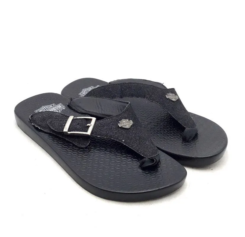 Harley-Davidson Women's Black Slip-On Casual Thong Sandals - Size 6