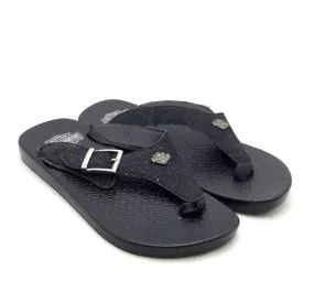 Harley-Davidson Women's Black Slip-On Casual Thong Sandals - Size 6