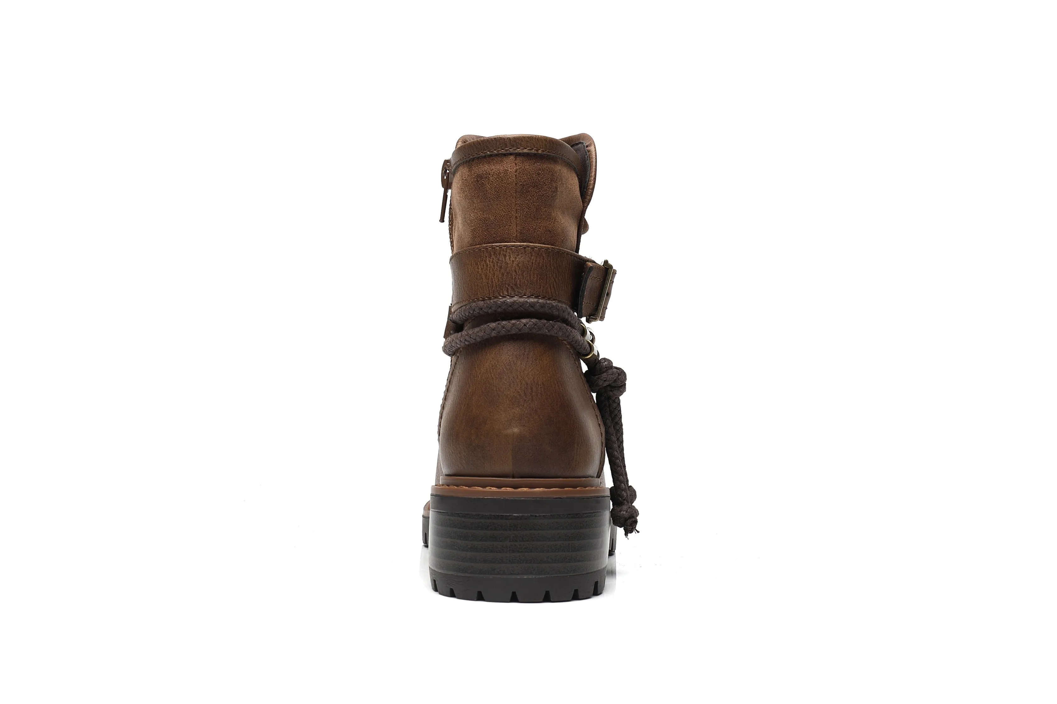 IVACHY Women Insulated ankle boots- zip closure - Block heel round toe- buckle closure A2502