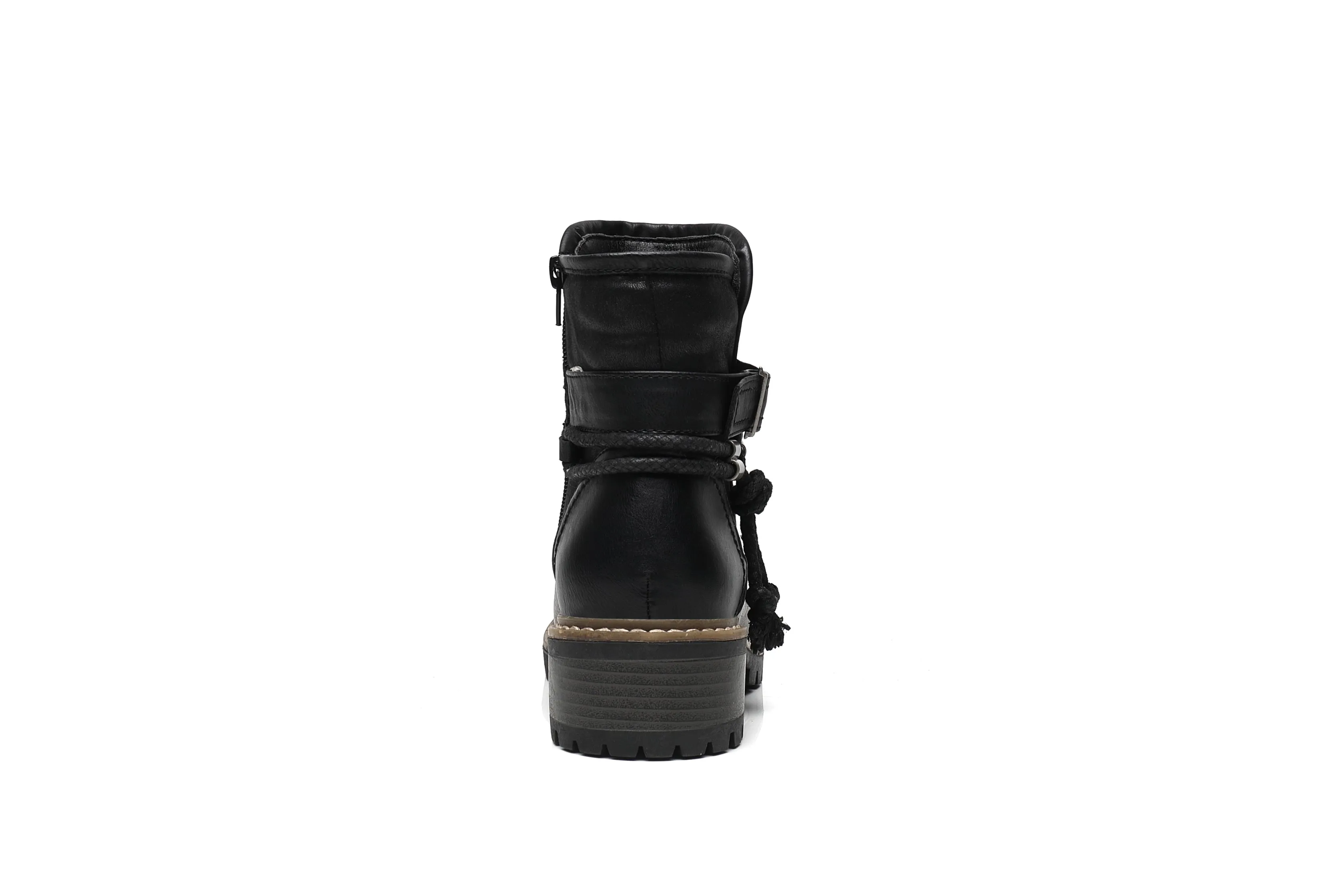 IVACHY Women Insulated ankle boots- zip closure - Block heel round toe- buckle closure A2502
