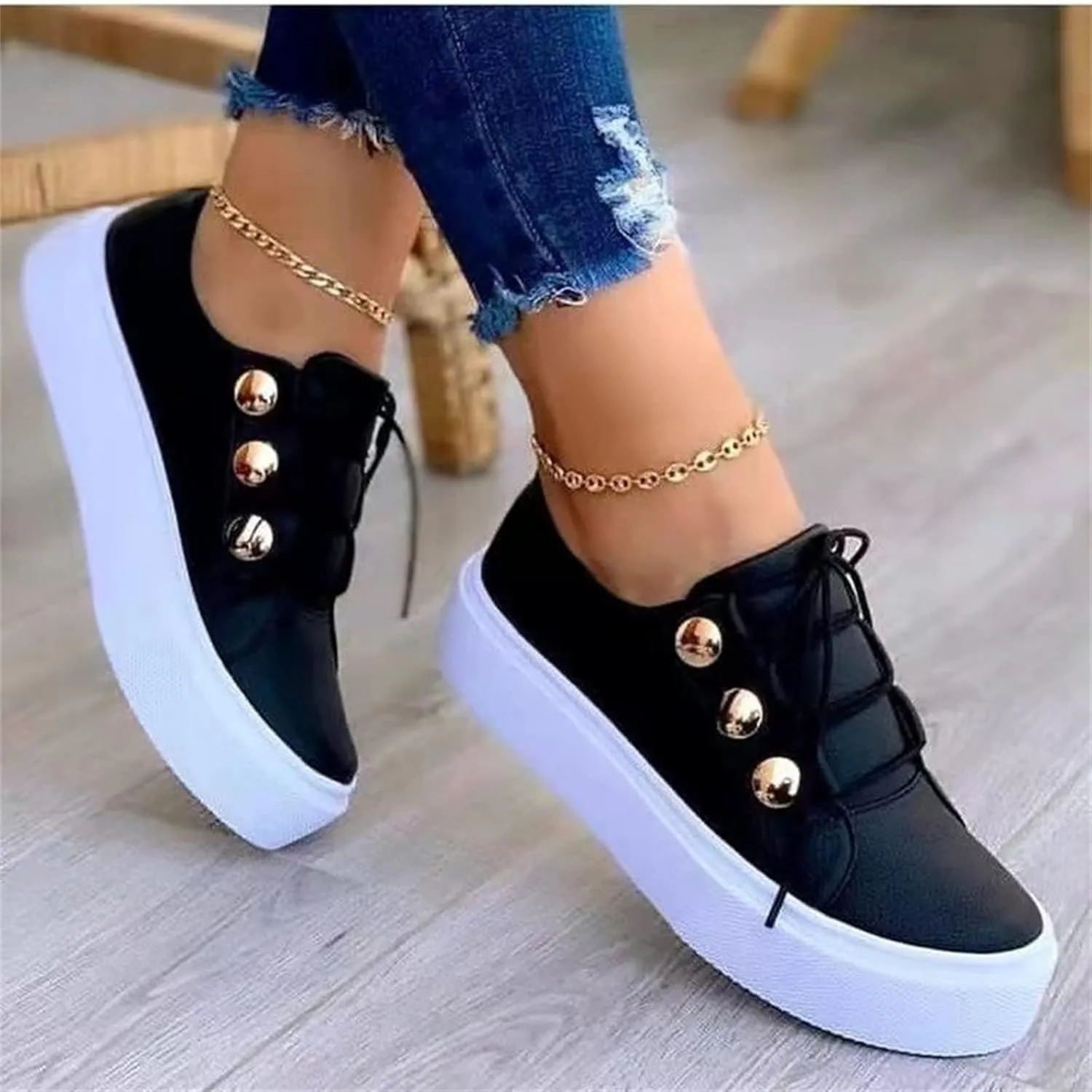 Ladmiple Sneakers For Women Slip On Low Top Comfort Walking Shoes Dressy Casual Summer Fashion Non Slip Flats Loafers