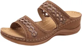 Lausiuoe Summer Sandals for Women,Women's Clip Toe Flat Sandals Dress Beach Shoes Casual Dressy Cute Thong Flip Flops