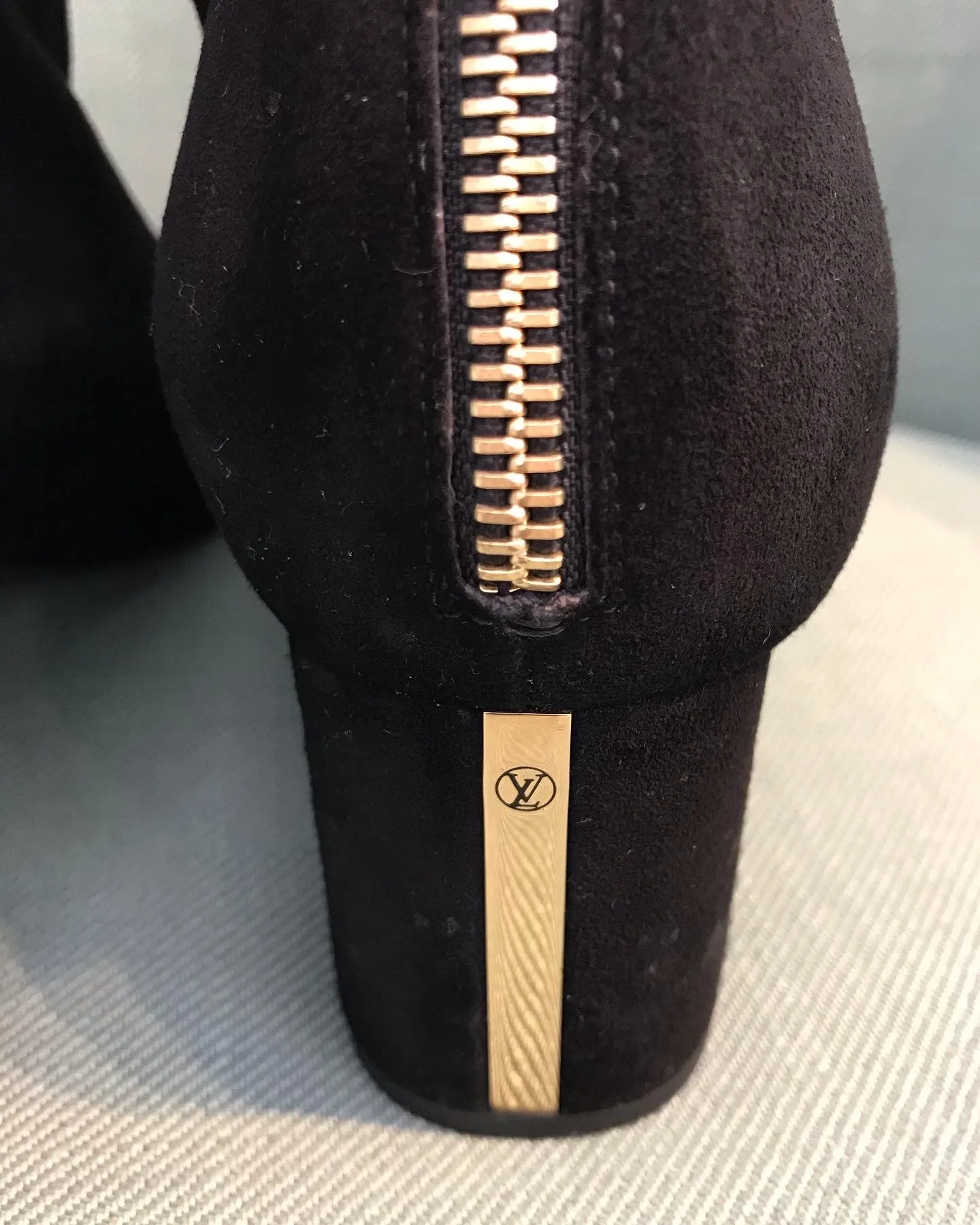 LOUIS VUITTON Masterclass Black Suede Knee-High Boots