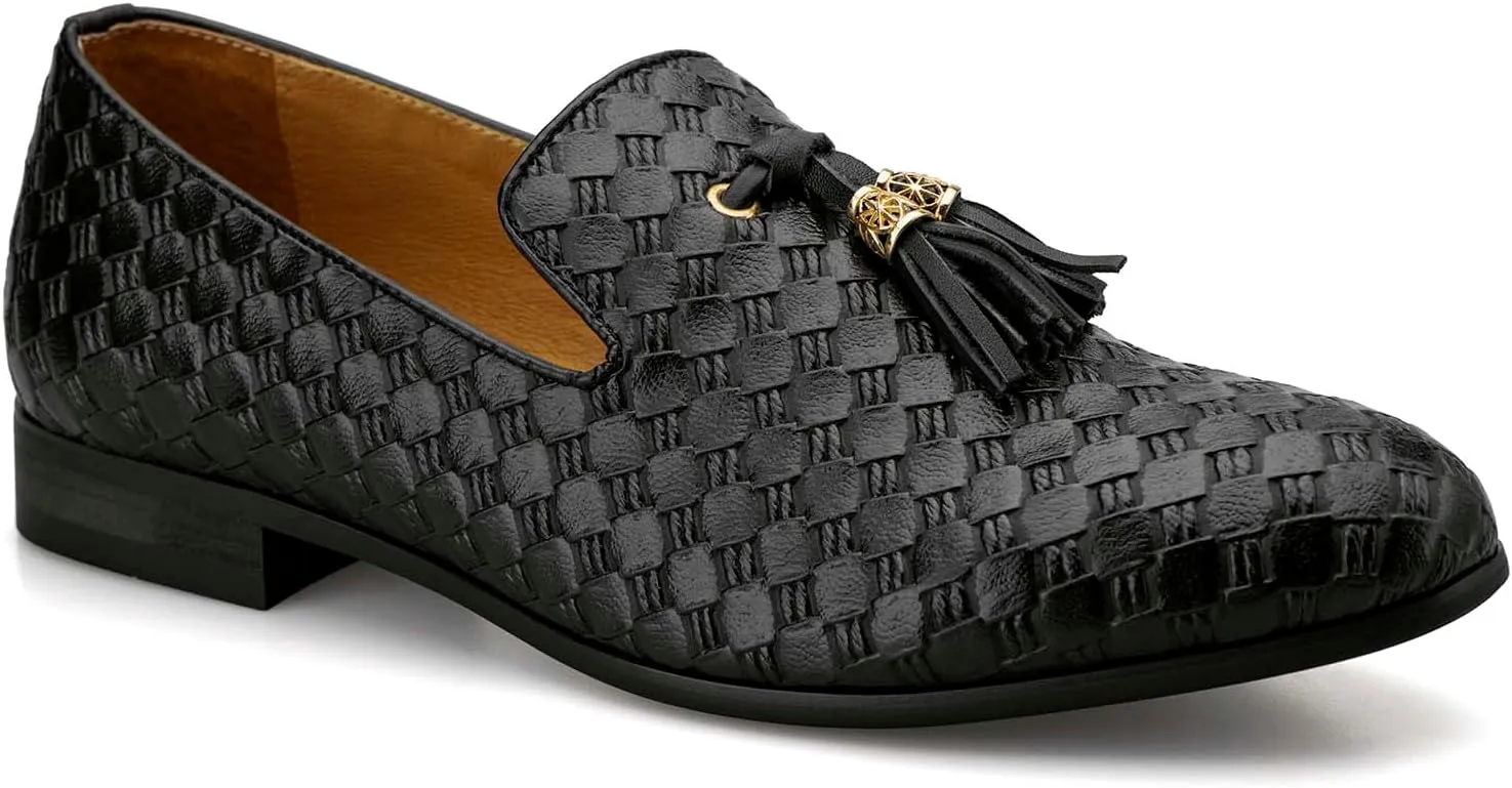 Meijiana Mens Fashion Loafers Wedding Dress Shoes for Men with Tassel Embellishment