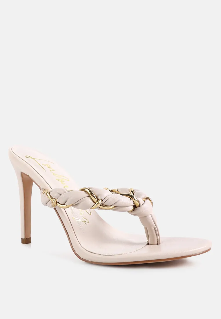 melodrama high heeled braided thong sandals