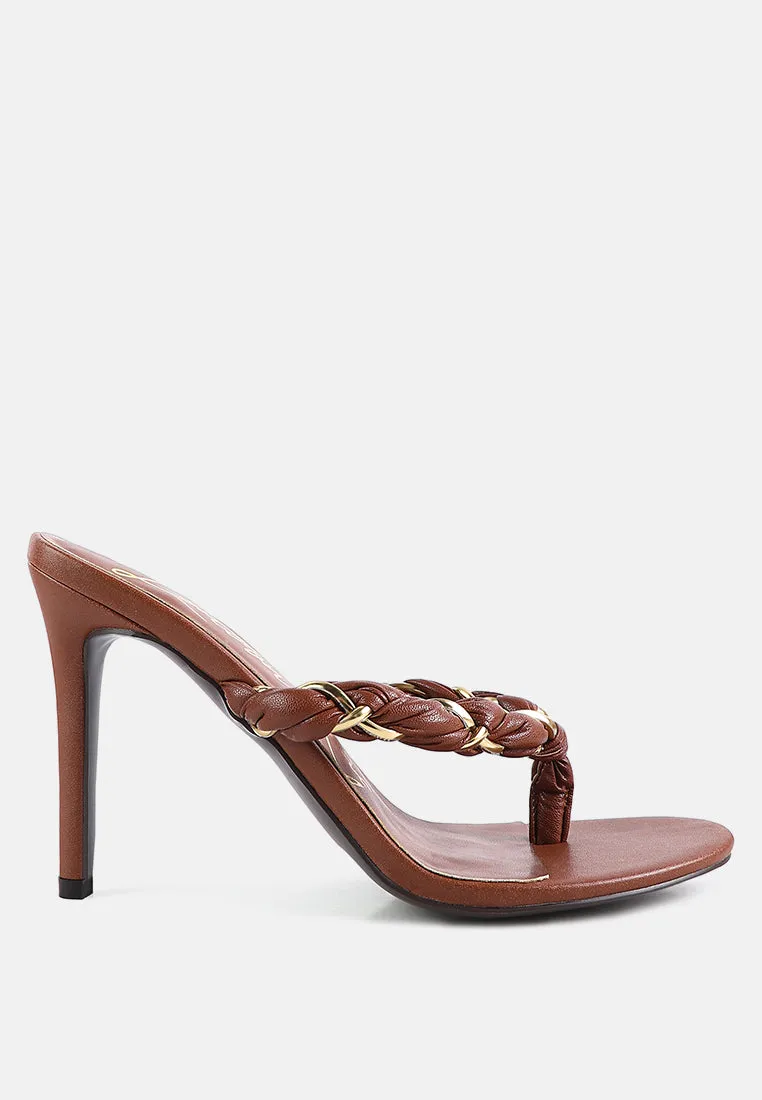 melodrama high heeled braided thong sandals