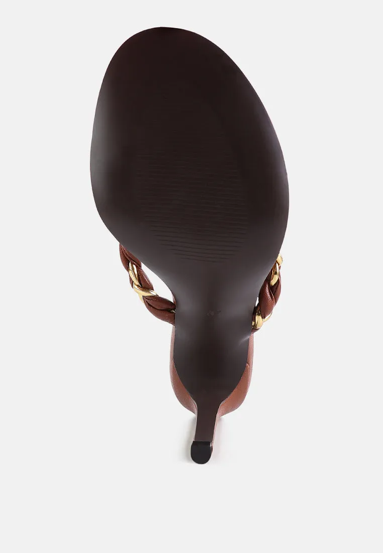 melodrama high heeled braided thong sandals