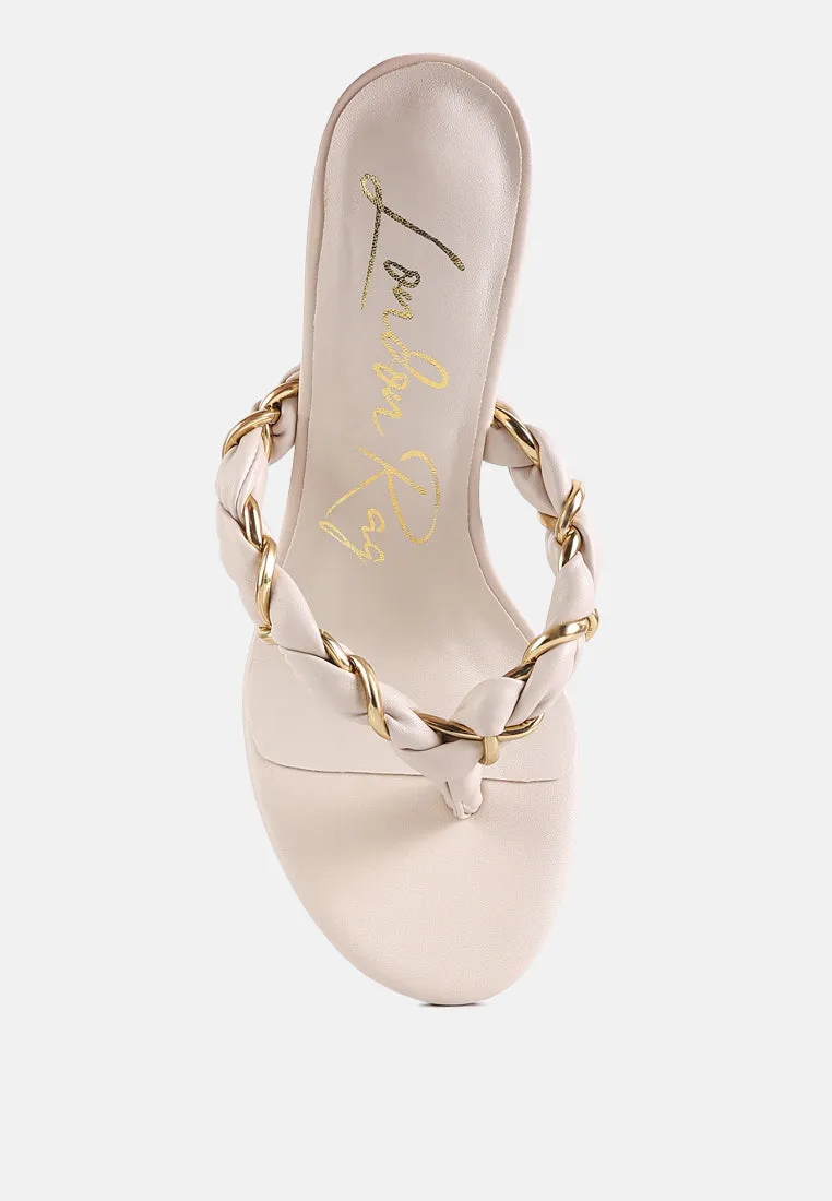 melodrama high heeled braided thong sandals