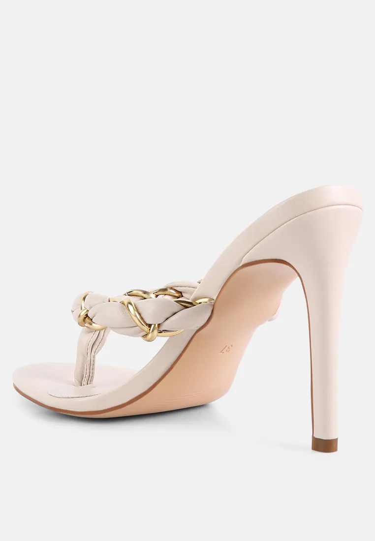 melodrama high heeled braided thong sandals