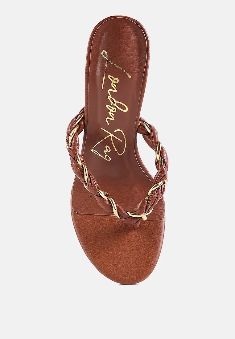 melodrama high heeled braided thong sandals