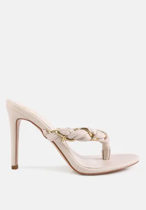 melodrama high heeled braided thong sandals