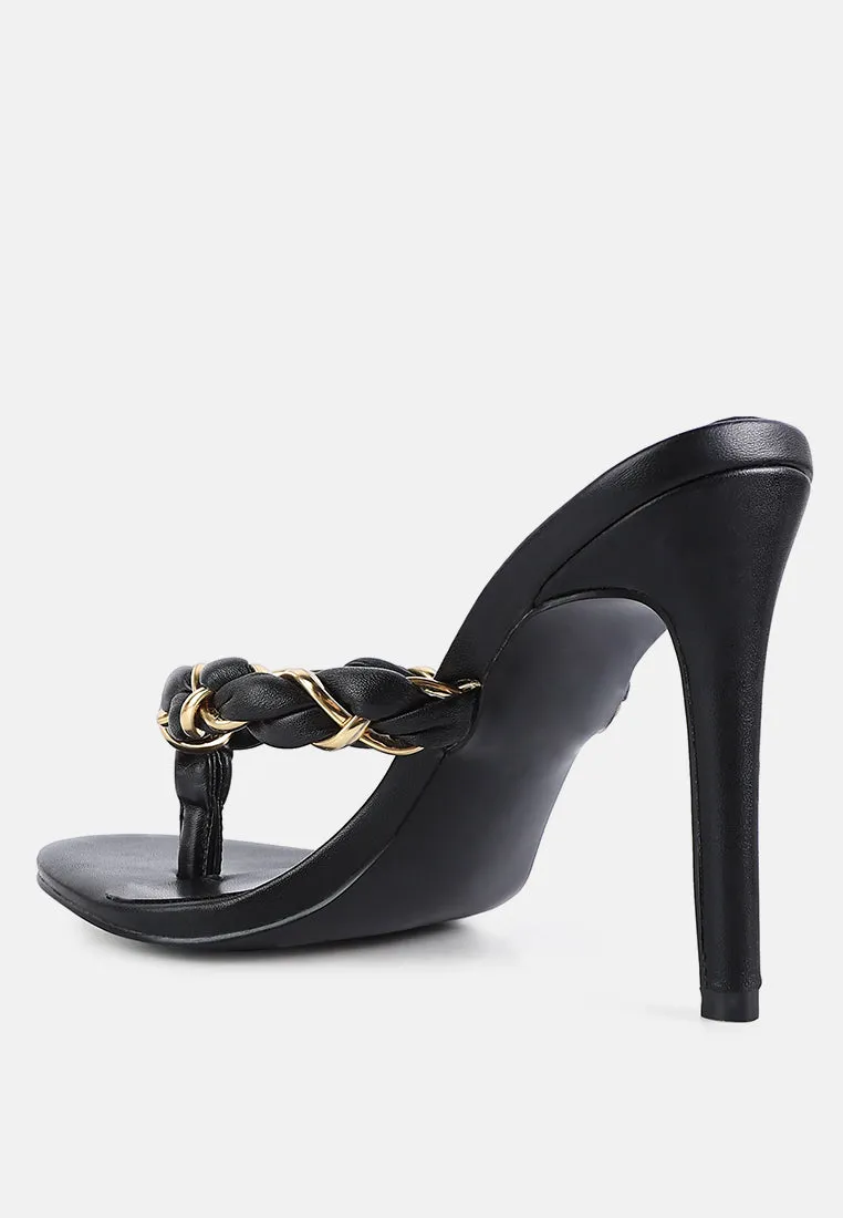 melodrama high heeled braided thong sandals