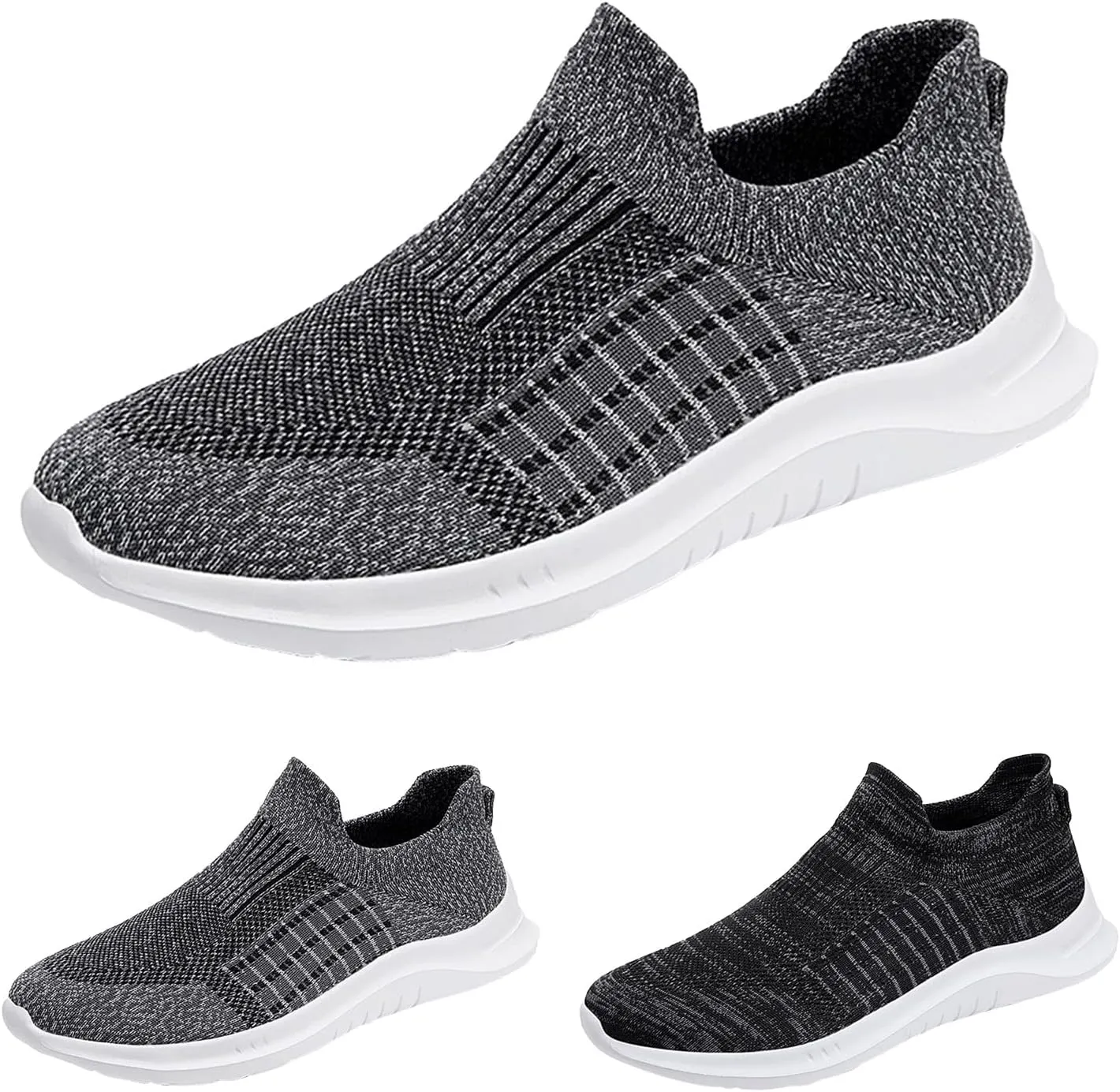 Mens Loafers & Slip-Ons Fashion Spring and Summer Men Sports Shoes Flat Bottom Lightweight Mesh Breathable Slip