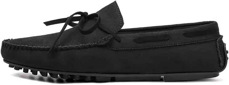 Mens Loafers Shoe Round Toe Suede Vamp Moccasins Driving Loafers Anti-Slip Slip Resistant Flexible Walking Slip-ons