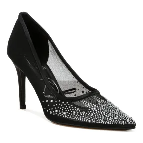 Mesh Rhinestone Stiletto Pumps