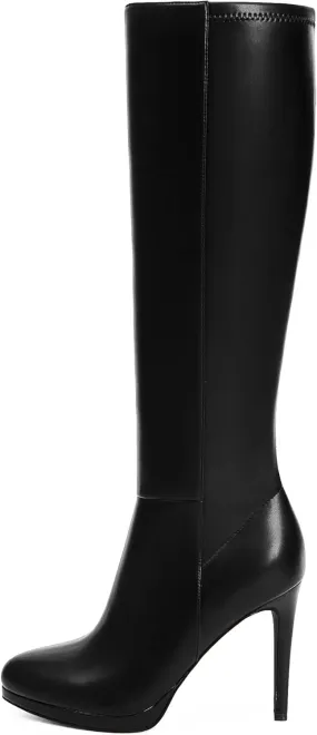 Modatope Knee High Boots Women Platform Boots Pointed Toe Tall Boots 4 In Stiletto High Heel Long Boots Side Zipper Dress Knee High Boots