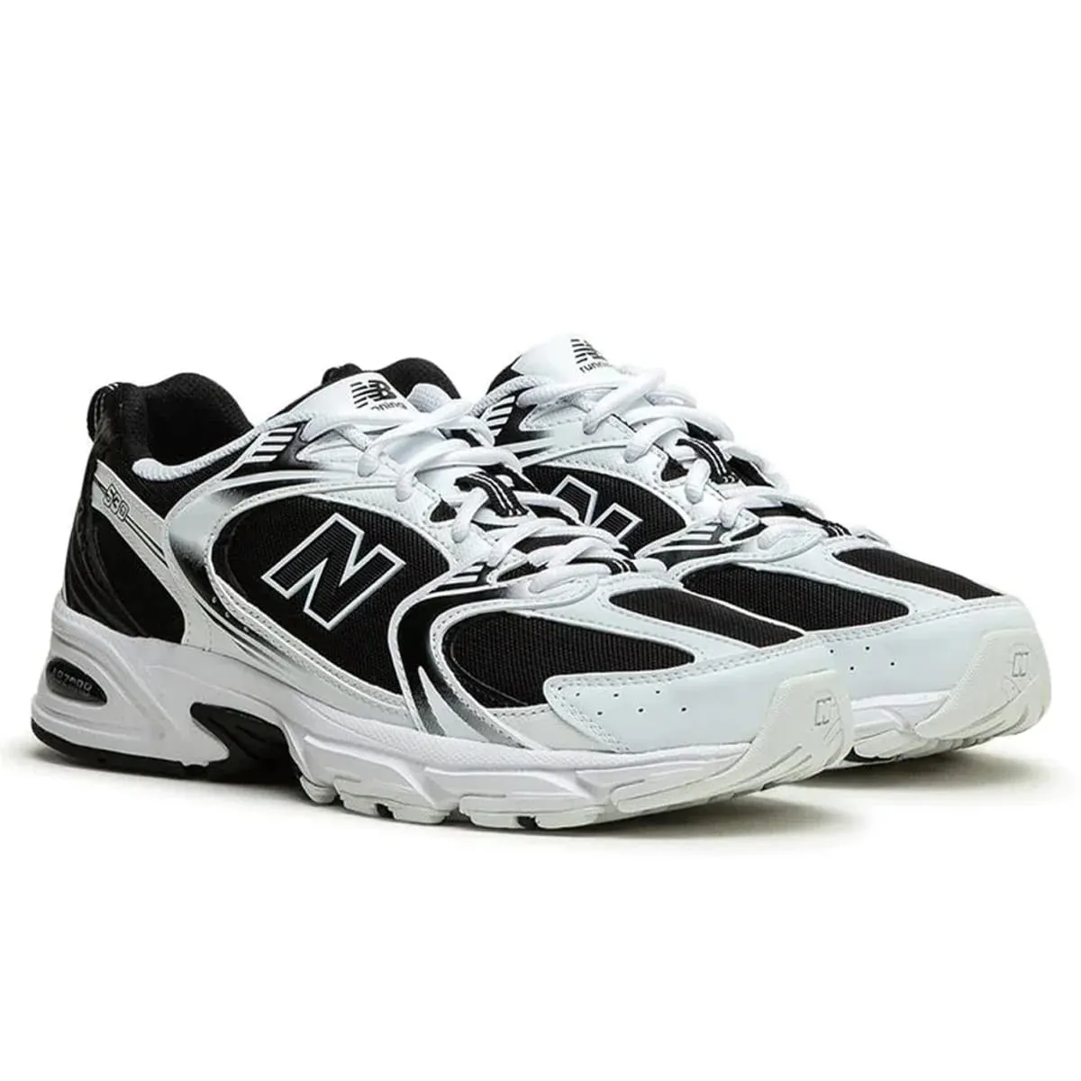 New Balance 530 White & Black Sports Style Sneakers