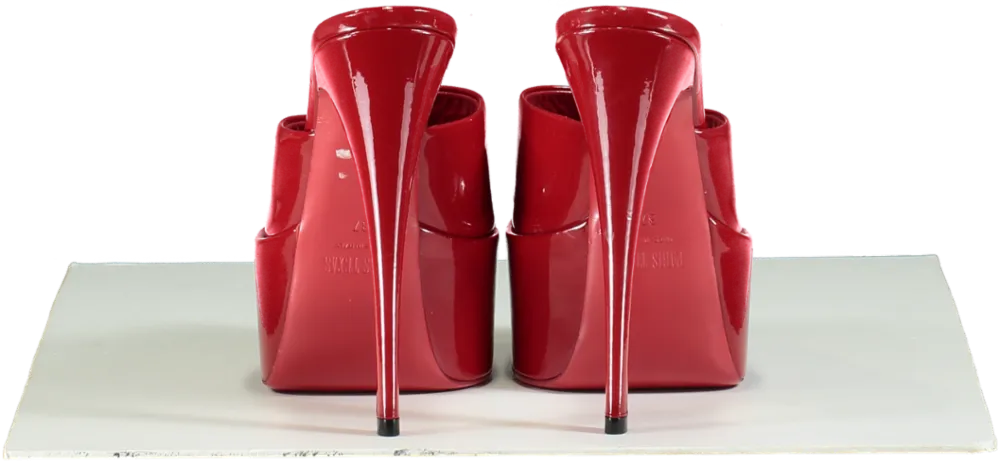 Paris Texas Red Patent Leather Platform Mules UK 4 EU 37