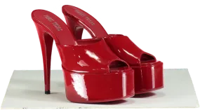Paris Texas Red Patent Leather Platform Mules UK 4 EU 37