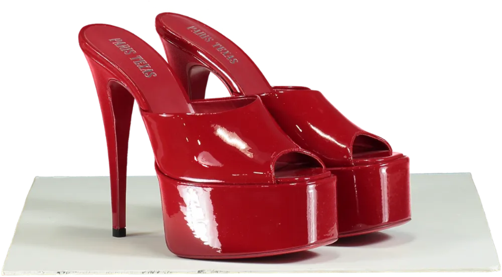 Paris Texas Red Patent Leather Platform Mules UK 4 EU 37