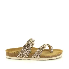 Plakton 181032 Leopard Print Thong Sandals