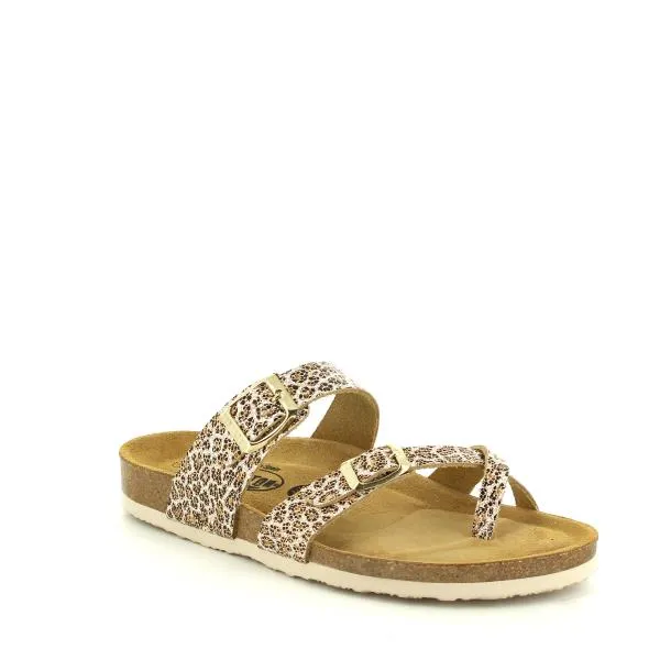 Plakton 181032 Leopard Print Thong Sandals
