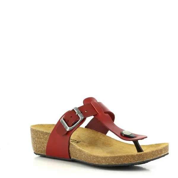 Plakton 241665 Red Wedge Sandals