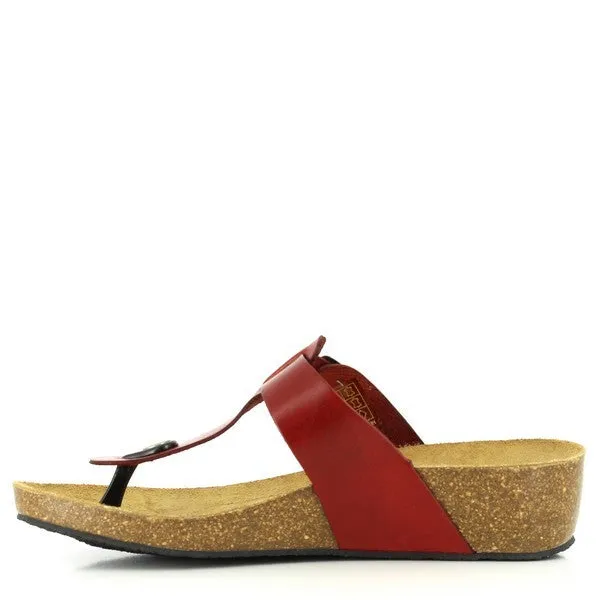 Plakton 241665 Red Wedge Sandals